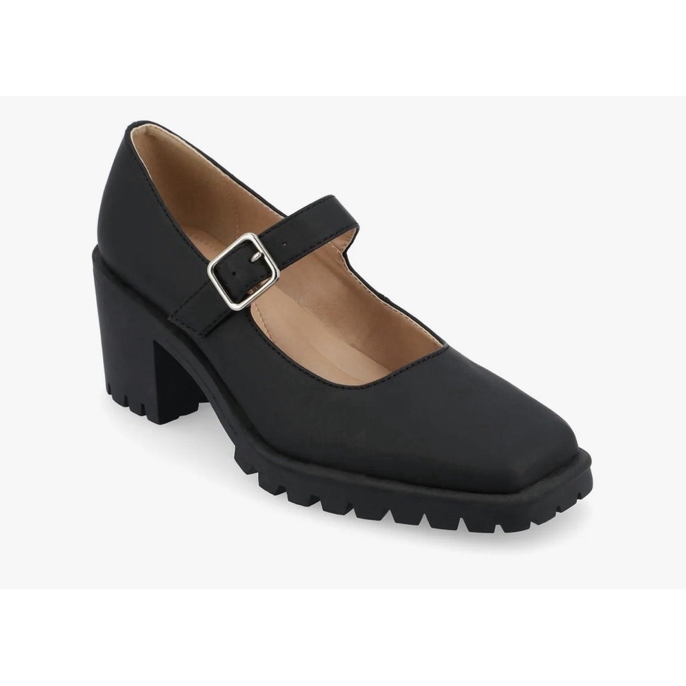 Journee Collection Gladys Mary Jane Square Toe Black‎ GLADYS-PBL Women's